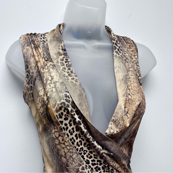 Savee Couture Leopard Print Bodycon Dress Sleeveless Size Small - Picture 4 of 8